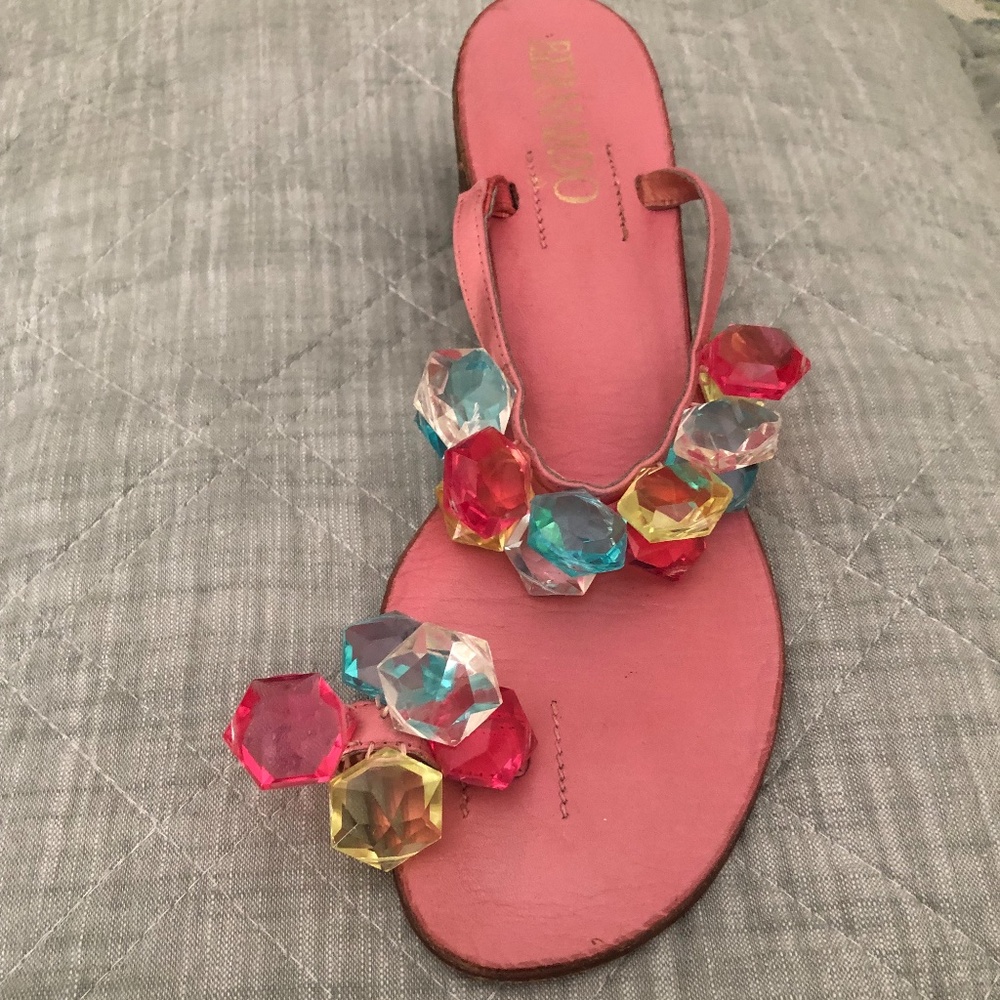 Vintage lucite sandals from 60s, all leather toe ring sandal
